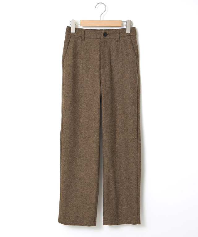 ウールブレンド ストレートパンツ