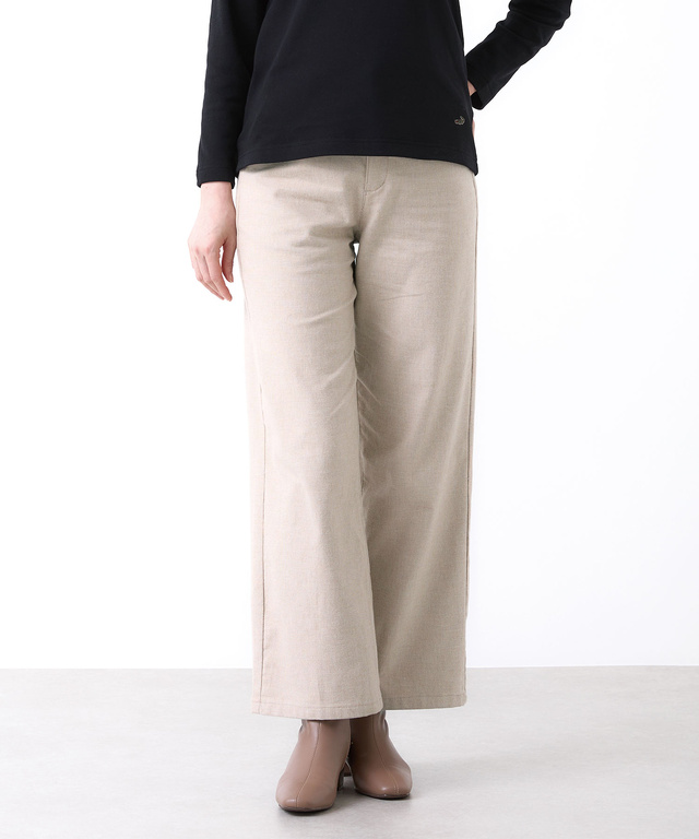 ピケ ストレッチ ワイドパンツ