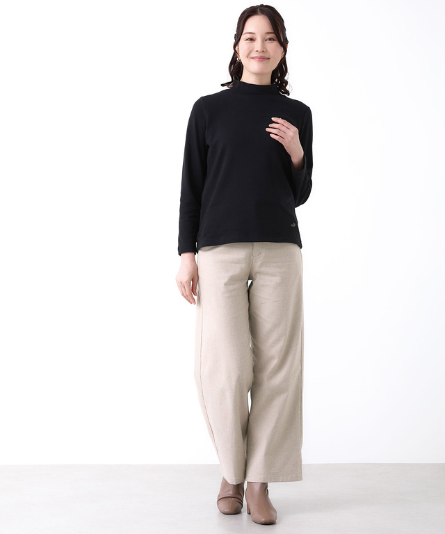 ピケ ストレッチ ワイドパンツ