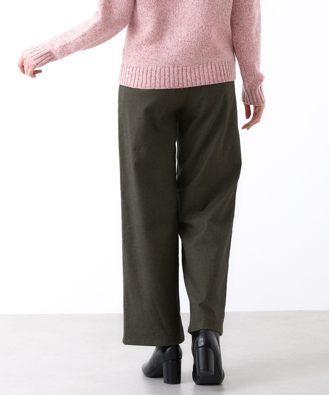 ピケ ストレッチ ワイドパンツ