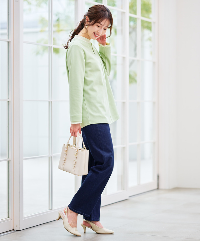 ストレッチ ストレート デニムパンツ