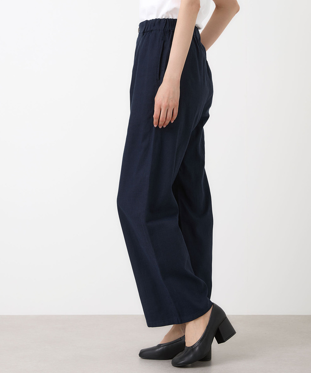 ウエストゴム タック ワイド パンツ
