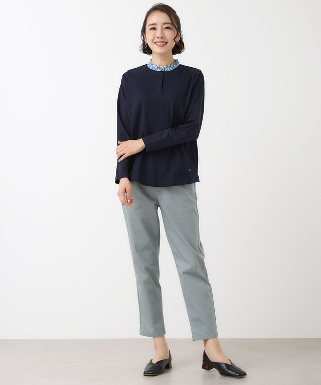 ストレッチ ストレート パンツ【接触冷感】【吸汗速乾】