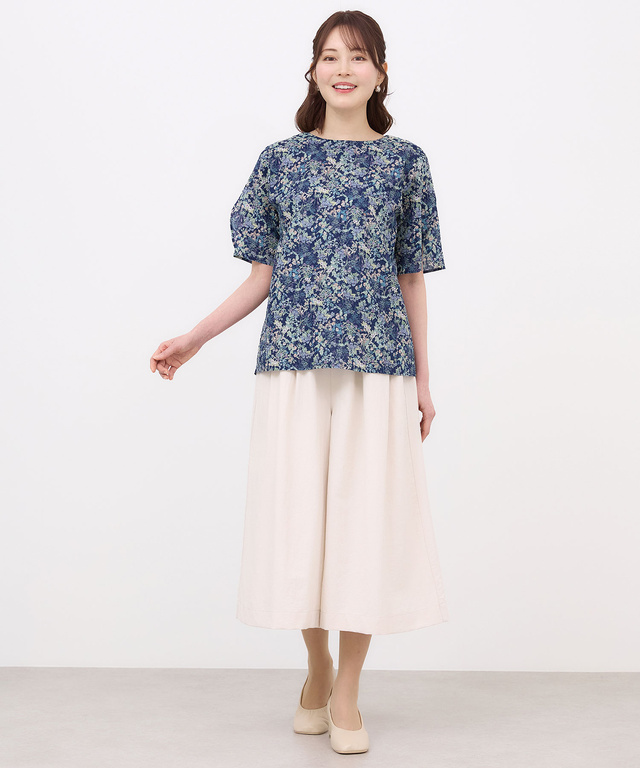 ウエストゴム ガウチョ パンツ