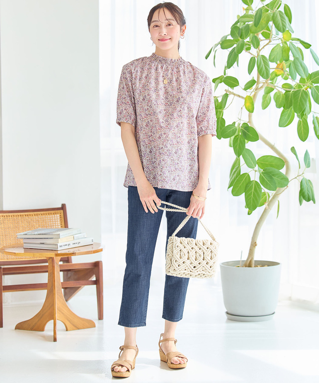 ブリーズデニム 【スリム8分丈】【接触冷感】