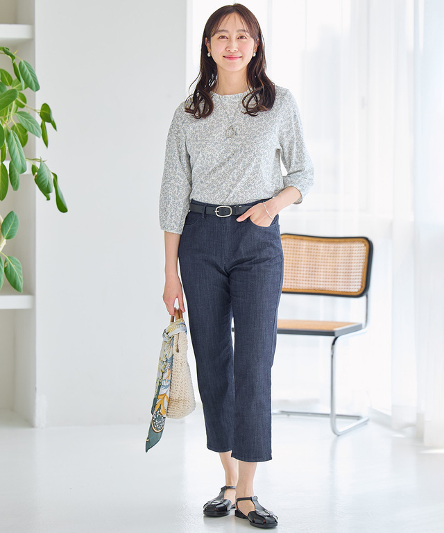 ブリーズデニム 【スリム8分丈】【接触冷感】