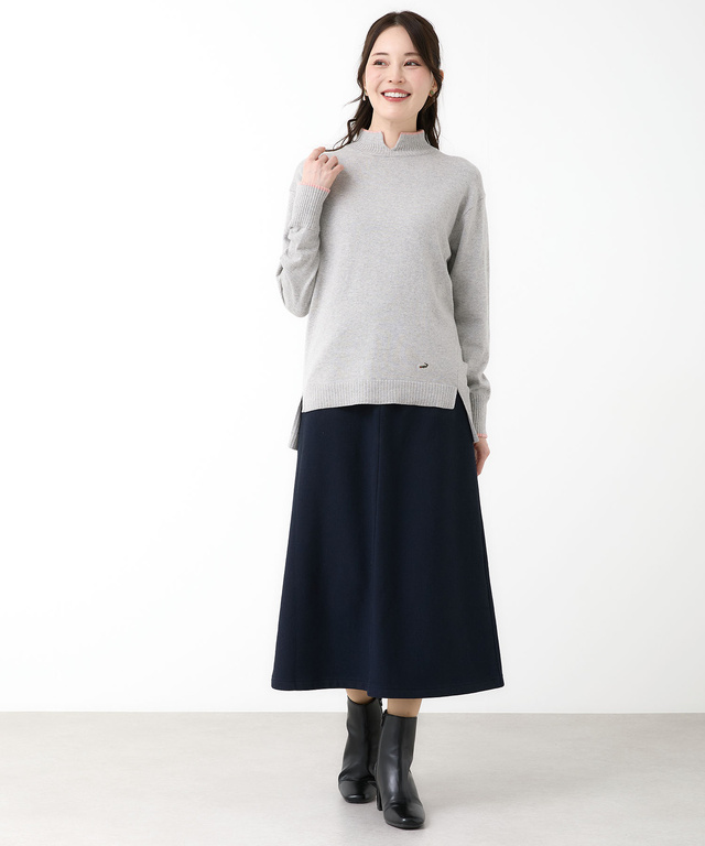 ウエストゴム 裏起毛 スカート