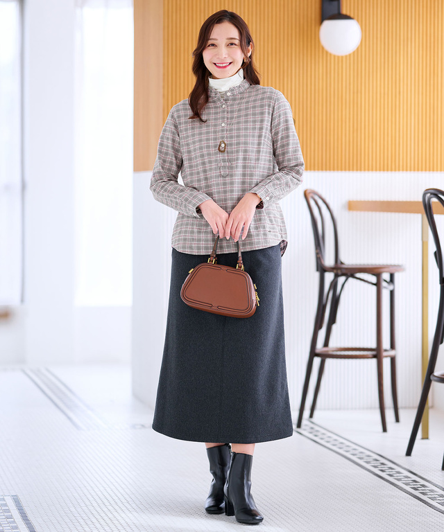 ウエストゴム 裏起毛 スカート