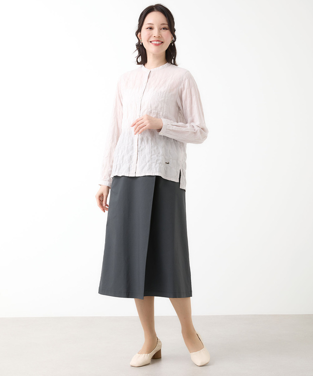 タック入り Aライン スカート