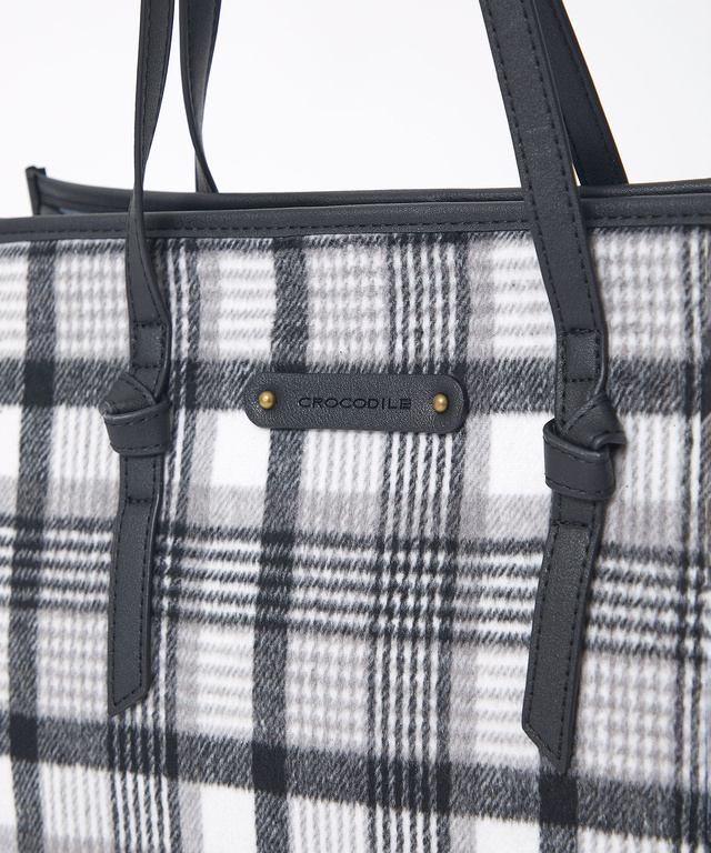 チェック柄 スクエア トートバック