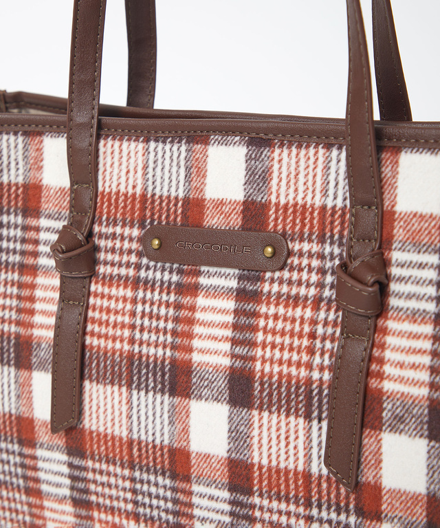 チェック柄 スクエア トートバック