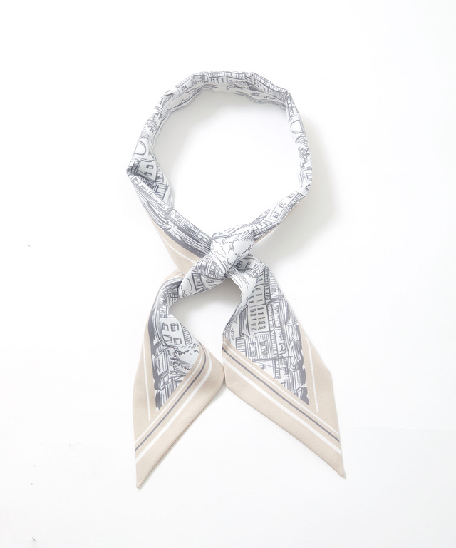 剣先型 プリント スカーフ