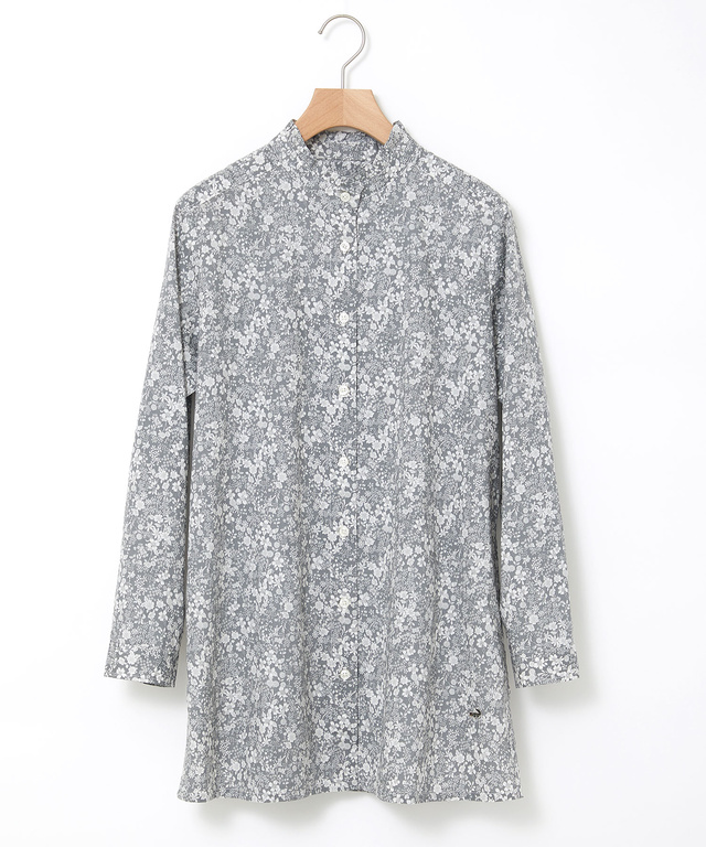 フリルカラー 小花柄 チュニック【オンラインショップ限定】