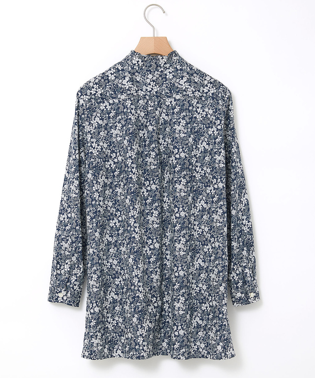 フリルカラー 小花柄 チュニック【オンラインショップ限定】