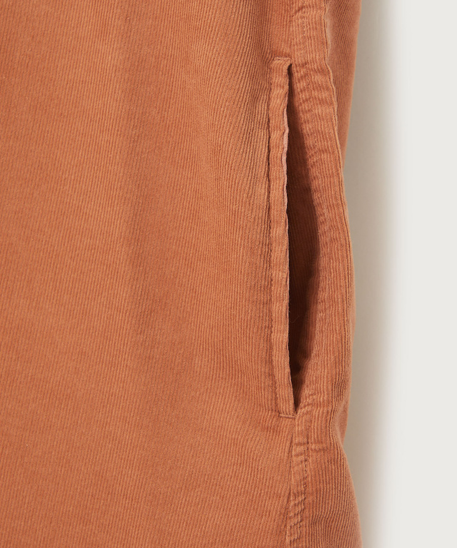  コーデュロイ バンドカラー チュニック