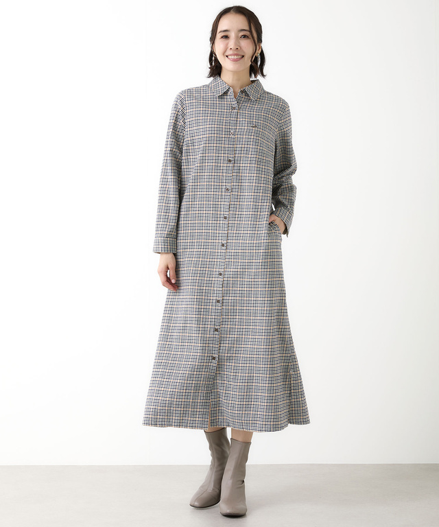 クロコダイルタータン 長袖 ワンピース