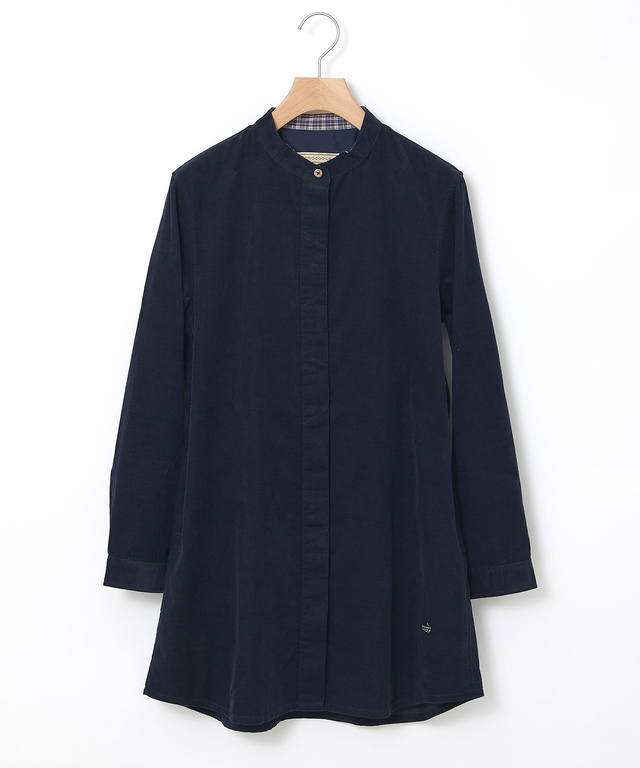 コーデュロイ バンドカラー チュニック【オンラインショップ限定】
