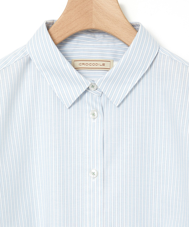 ノンアイロン ストライプ チュニック【シワになりにくい】