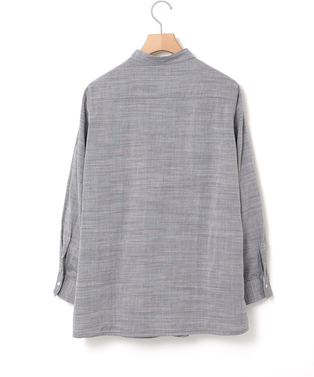 ダブルガーゼ バンドカラー チュニック