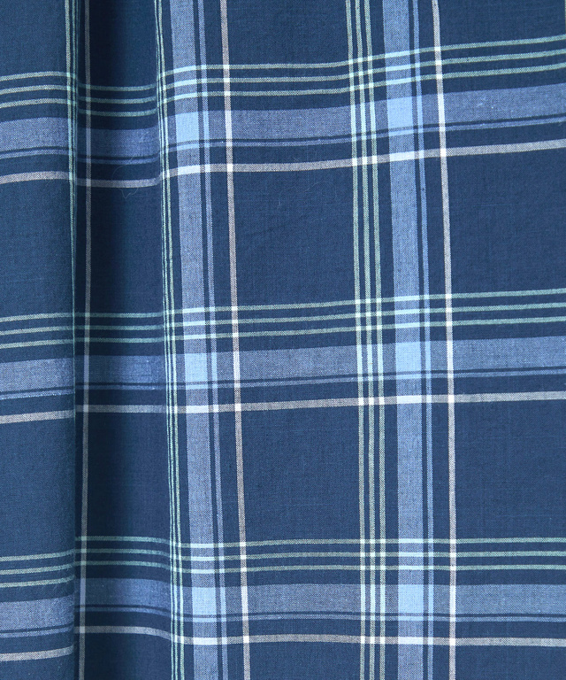 リネンブレンド チェック柄 チュニック