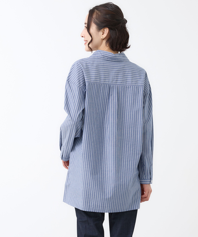 ストライプ スキッパー チュニック【オンラインショップ・一部店舗限定】