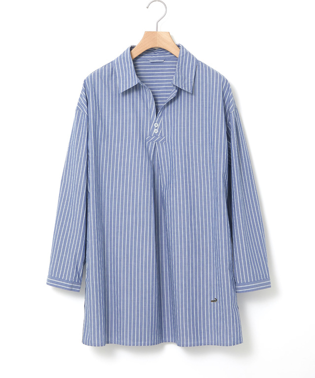 ストライプ スキッパー チュニック【オンラインショップ・一部店舗限定】