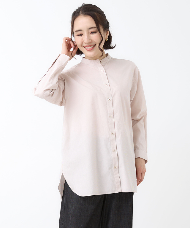 コットン バンドカラー チュニック【オンラインショップ・一部店舗限定】