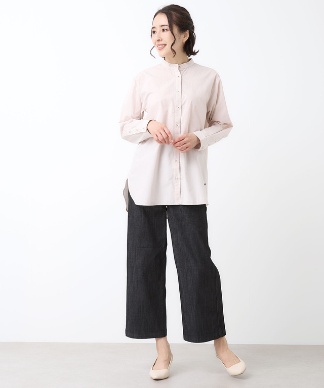 コットン バンドカラー チュニック【オンラインショップ・一部店舗限定】