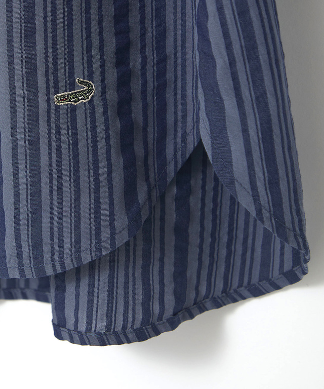 ストライプ ギャザー チュニック