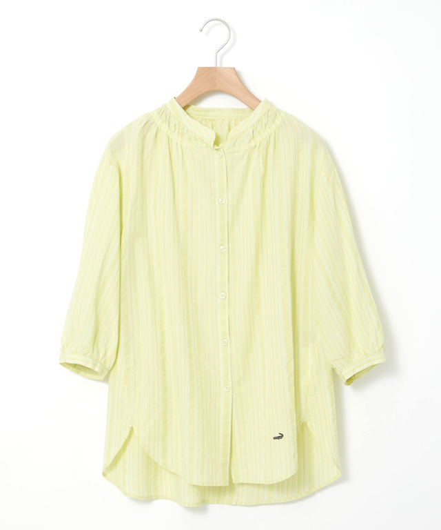 ストライプ ギャザー チュニック