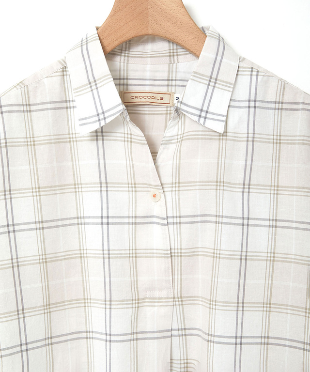 リネンブレンド スキッパー チュニック