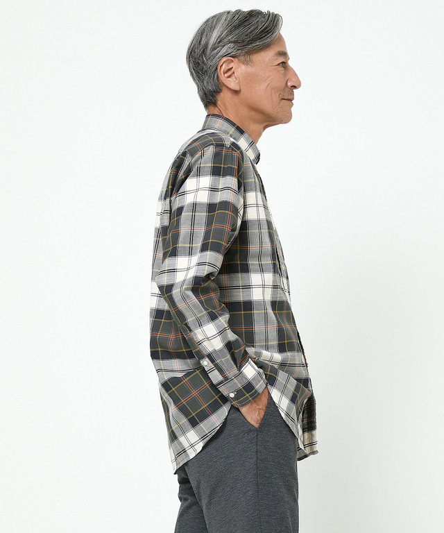 ピケ素材 チェック柄 シャツ