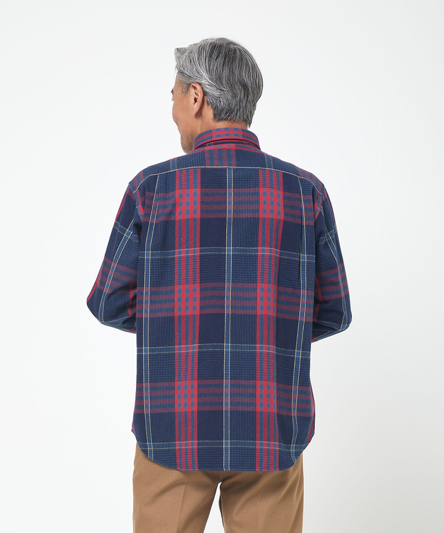 シャギー加工 タータン柄 シャツ