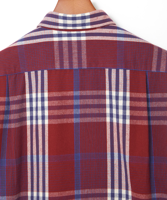 シャギー加工 タータン柄 シャツ