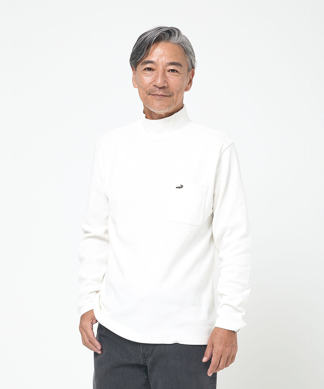 ハイネック リブ カットソー