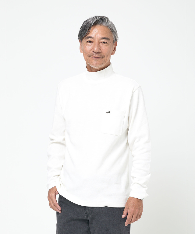 ハイネック リブ カットソー