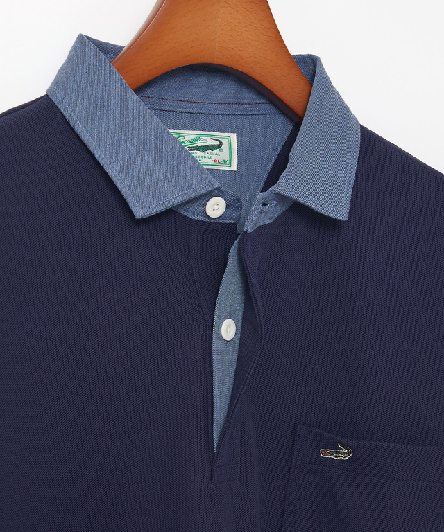 ハニカム組織 切り替え ポロシャツ