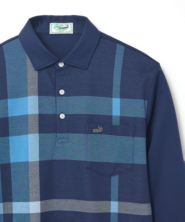 シルケット パネルチェック ポロシャツ