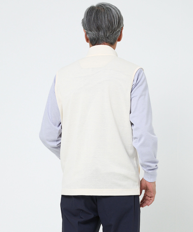 鹿の子 ポケットデザイン ジップベスト