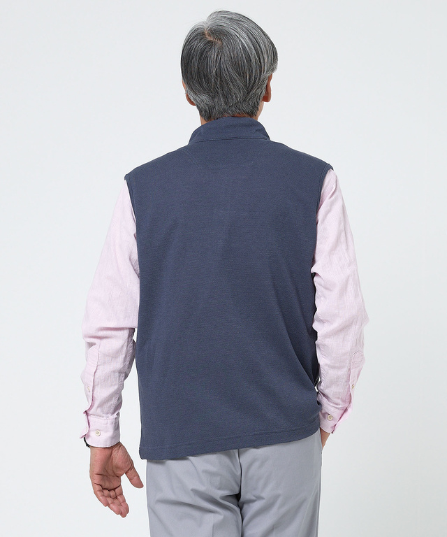 鹿の子 ポケットデザイン ジップベスト