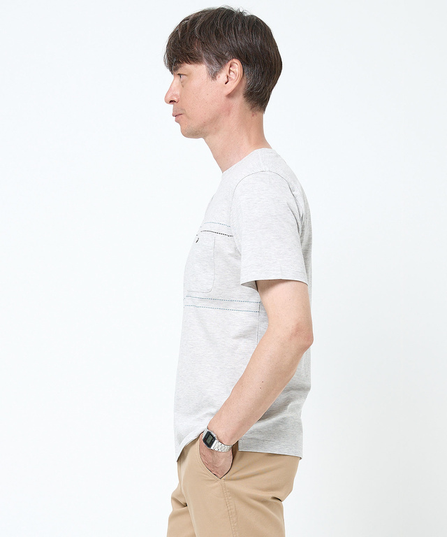 スノーコットン パネルチェック Tシャツ【接触冷感】