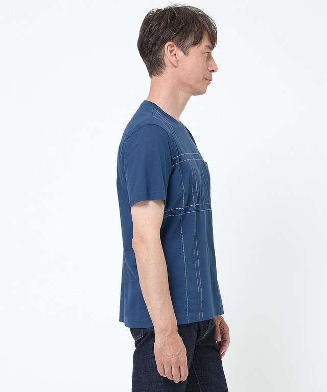 スノーコットン パネルチェック Tシャツ【接触冷感】
