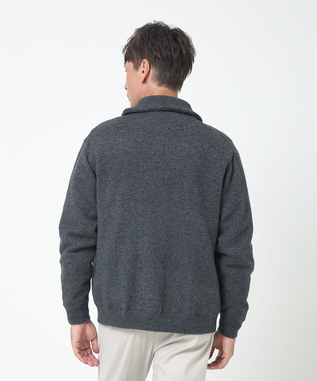 ウールブレンド 裏付き カーディガン