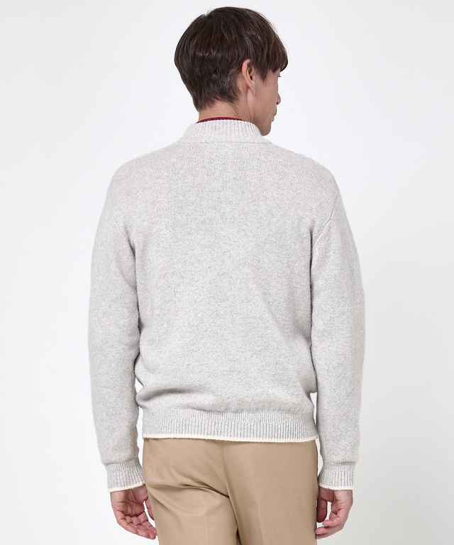 ウールブレンド ハーフジップ ニット