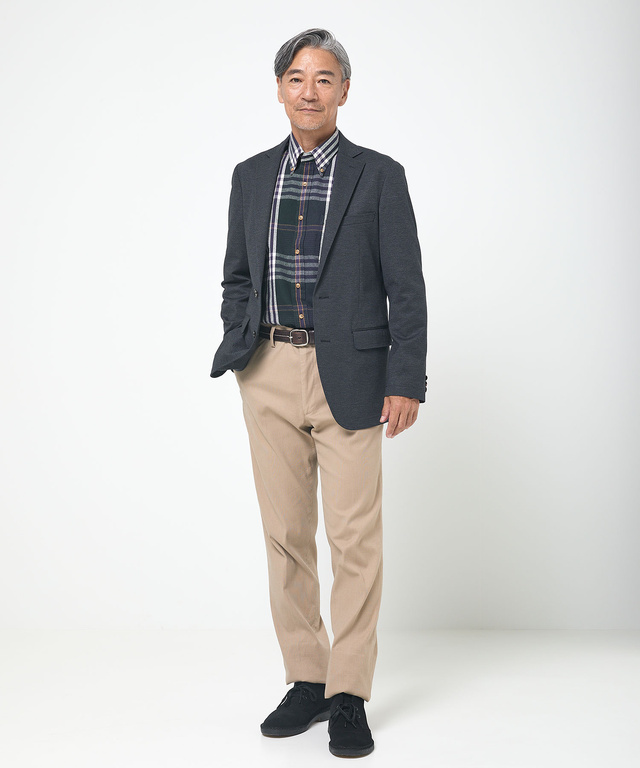 ジャージ素材 テーラード ジャケット
