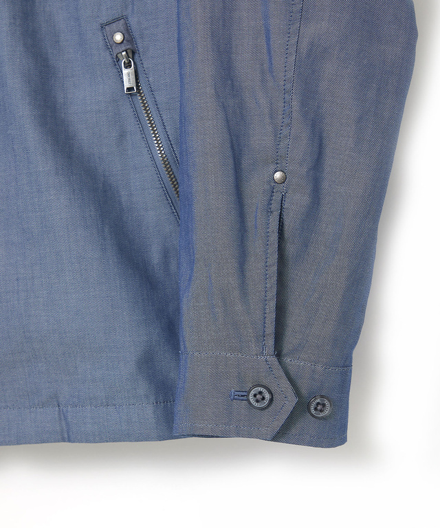 シャンブレーツイル ジップ ブルゾン【吸汗速乾】