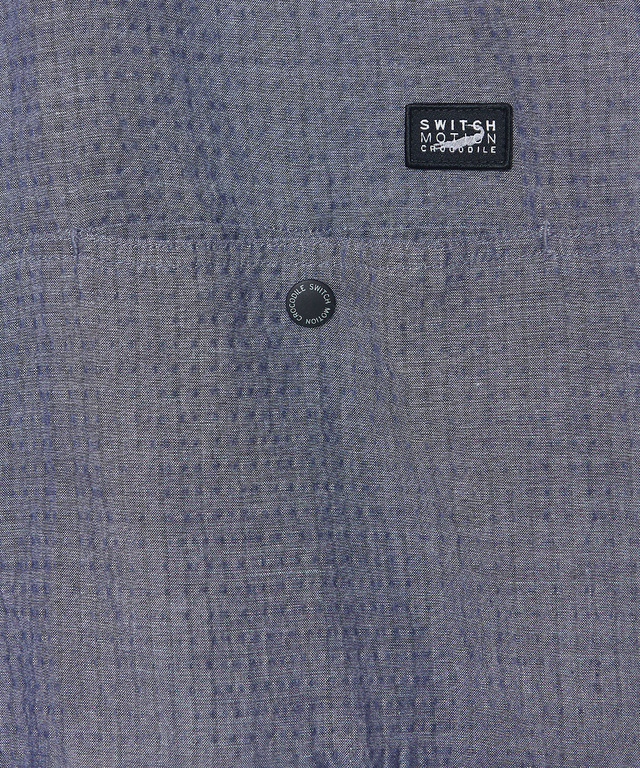 シアサッカー 七分袖 シャツ