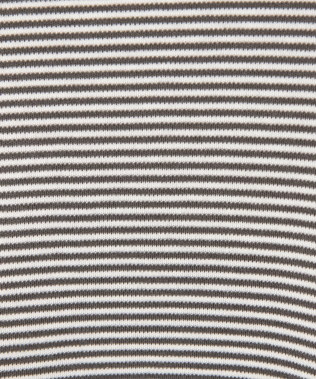 スムース ボーダー柄 ハイネック カットソー