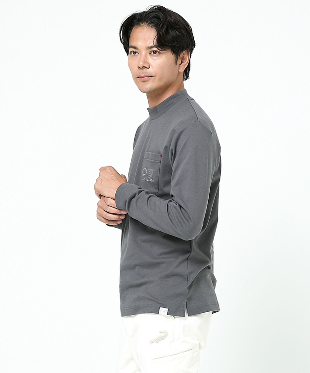 ハイネック 長袖カットソー【ウガンダ オーガニック コットン】