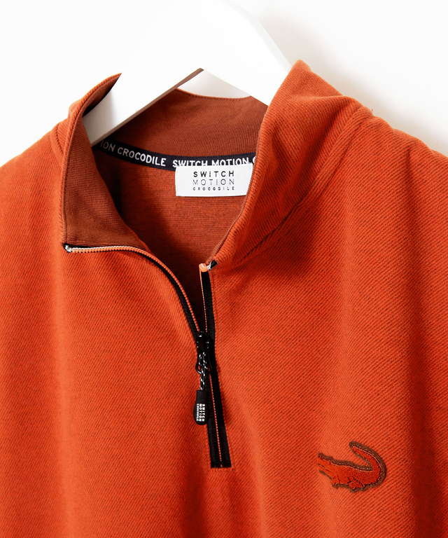 ツイル素材 ハーフジップ トレーナー